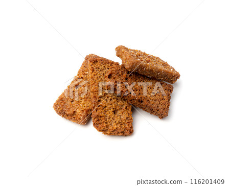 Rye Croutons, Brown Bread Rusks, Crispy Bread Cubes, Dry Rye Crouoton Crumbs, Brown Roasted Rusks 116201409