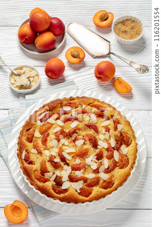 apricot frangipane tart, a french summer dessert 116201554