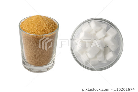 Eco bio brown sugar in glass isolated on black background 116201674