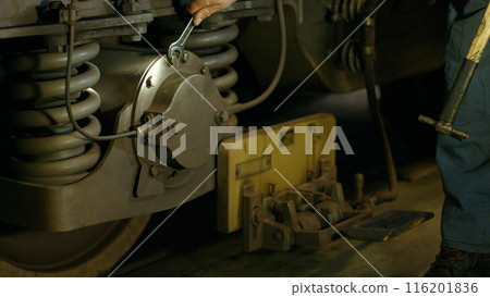 Repair of the metro train. Checking the serviceability of the work. 116201836