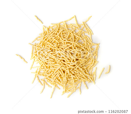 Raw Trofie Pasta, Dry Italian Macaroni, Traditional Genoa Food, Raw Noodle, Modern Ligurian Cuisine 116202087