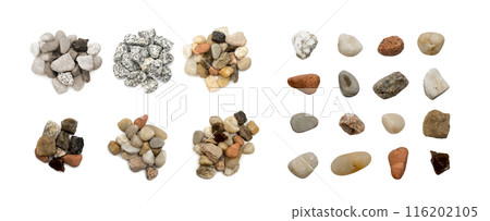 Heap Collection of Pebbles or Sea Stones Isolated Heap Collection of Pebbles or Sea Stones Isolated 116202105