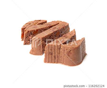 Pet Food, Wet Food for Cats, Dog Canned Pate, Soft Pet Food on White 116202124