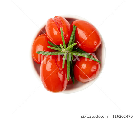 Pickled Cherry Tomatoes Isolated, Canned Small Tomato, Healthy Fermented Vegetables, Salted Marinated Food Pickled Cherry Tomatoes Isolated, Canned Small Tomato, Healthy Fermented Vegetables, Salted Marinated Food 116202479