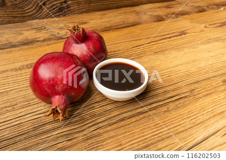 Pomegranate Sauce, Sirup, Dressing, Red Ripe Fruit Syrup with Red Ripe Whole Fruit Group Pomegranate Sauce, Sirup, Dressing, Red Ripe Fruit Syrup with Red Ripe Whole Fruit Group 116202503