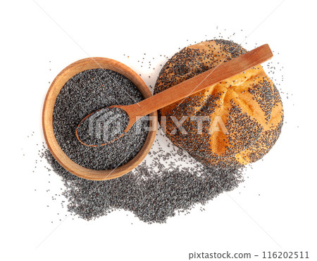Poppy Seed Bread Isolated, Kaiser Roll, Seeds Breakfast Bun, Poppyseed Round Bagel, Poppy Seed Bun Poppy Seed Bread Isolated, Kaiser Roll, Seeds Breakfast Bun, Poppyseed Round Bagel, Poppy Seed Bun 116202511