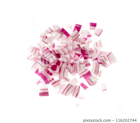 Red Onion Cuts Isolated, Chopped Purple Onion Pile, Raw Purple Onion Pieces, Fresh Purple Bulb Cuts Red Onion Cuts Isolated, Chopped Purple Onion Pile, Raw Purple Onion Pieces, Fresh Purple Bulb Cuts 116202744