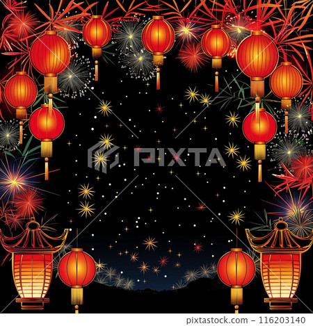 Lantern illustration festival background material 116203140
