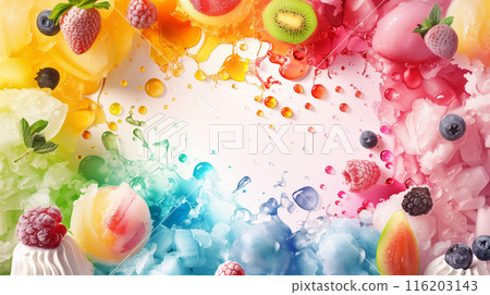 Colorful fruit design frame background Colorful fruit design frame background 116203143