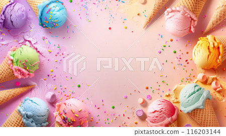 Ice colorful pop illustration background 116203144