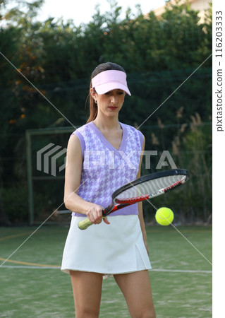 The Warm Up Of A Woman Playing Tennis The Warm Up Of A Woman Playing Tennis 116203333