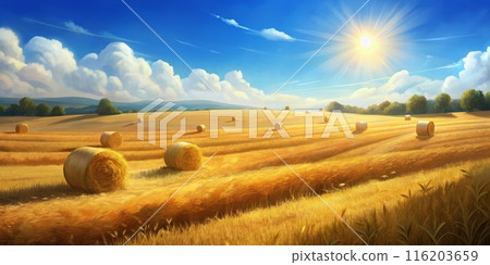 Hay in the field. Generative ai. Hay in the field. Generative ai. 116203659