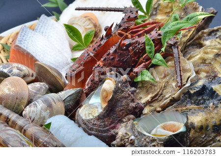 豪華拼盤，配有各種新鮮海鮮 116203783