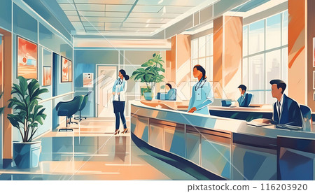 Hospital reception image illustration Hospital reception image illustration 116203920