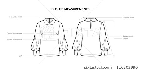 Set of Blouse Shirt Top Measurement - Circumference, Length, Width, Size, Chest Waist and Hip styles technical fashion Set of Blouse Shirt Top Measurement - Circumference, Length, Width, Size, Chest Waist and Hip styles technical fashion 116203990