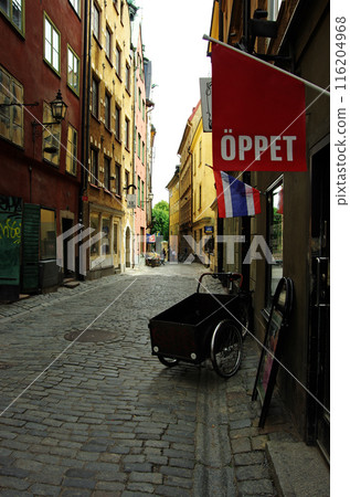 A medieval alley in Stockholm's Old Town A medieval alley in Stockholm's Old Town 116204968
