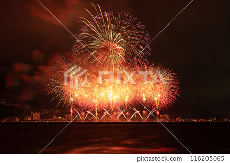 Fireworks coloring summer night sky 116205065