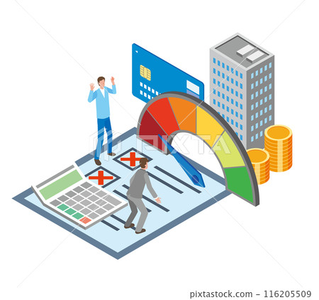 信用評分圖像插圖 116205509