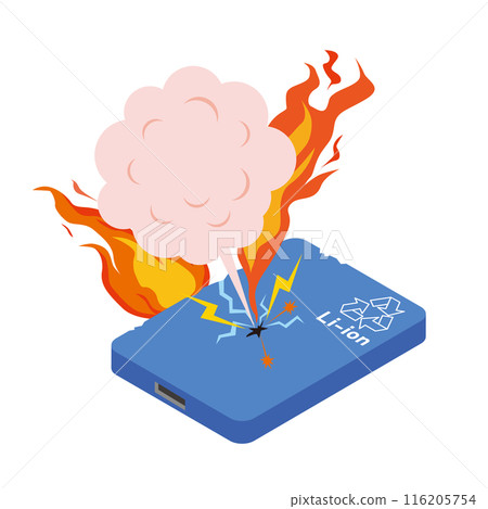 Mobile battery fire accident Mobile battery fire accident 116205754