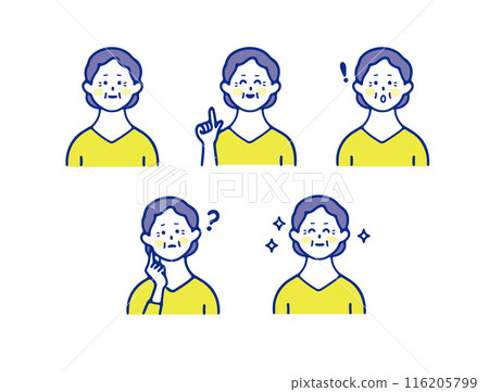 Simple illustration set of senior women 116205799
