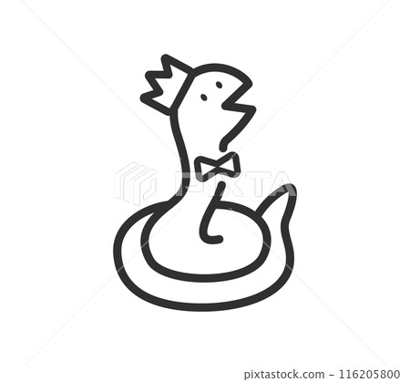 Illustration of a snake wearing a crown 116205800