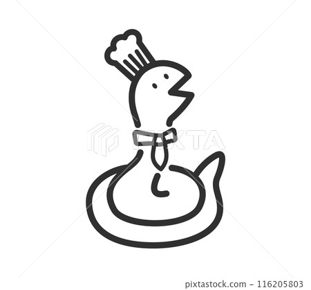 戴著廚師帽的蛇插畫 戴著廚師帽的蛇插畫 116205803