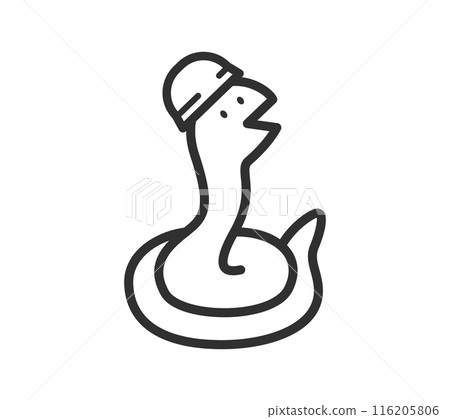 戴著頭盔的蛇的插圖 戴著頭盔的蛇的插圖 116205806