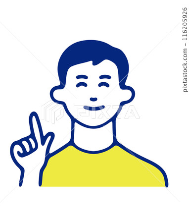 Illustration of a man pointing and explaining 116205926