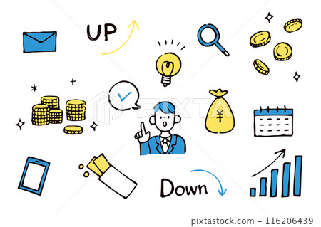 Business illustration material set 116206439