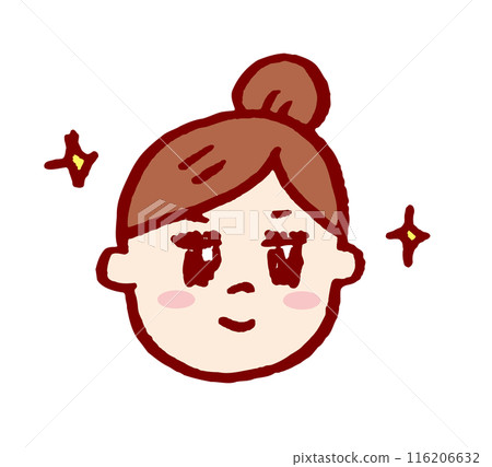 一個可愛的包子女孩的各種表情 116206632