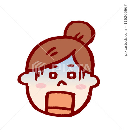 一個可愛的包子女孩的各種表情 116206667