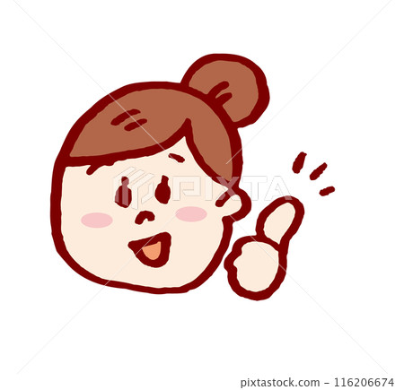 一個可愛的包子女孩的各種表情 116206674