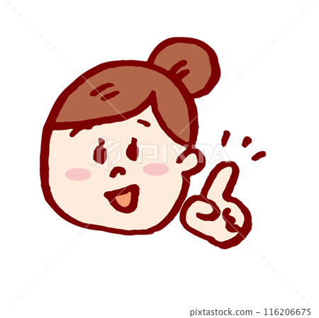 一個可愛的包子女孩的各種表情 116206675