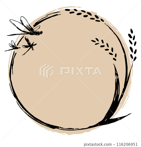 米、蜻蜓和手寫圓形框架 米、蜻蜓和手寫圓形框架 116206951