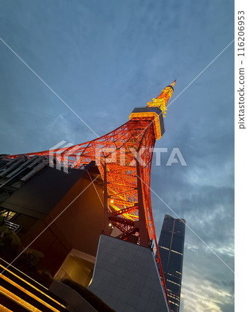 A construction site crane seen from below 116206953
