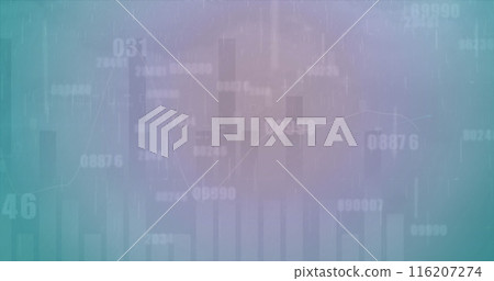 Image of multiple graphs with changing numbers over thunder and rain in cloudy sky Image of multiple graphs with changing numbers over thunder and rain in cloudy sky 116207274
