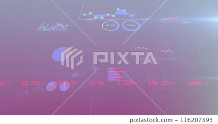 Image of financial data processing over dark background 116207393