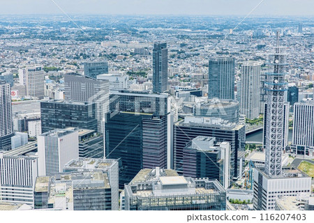 從土地塔觀景台看到橫濱市、港未來的城市景觀 116207403