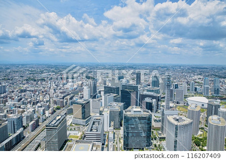 從地標塔觀景台看到橫濱市、港未來的城市景觀 116207409