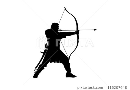 Archery silhouettes, Man archery silhouette , Woman archery silhouette. Archery silhouettes, Man archery silhouette , Woman archery silhouette. 116207648