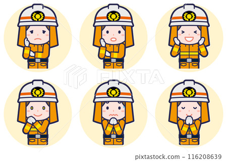 Female firefighter pose set_04 116208639