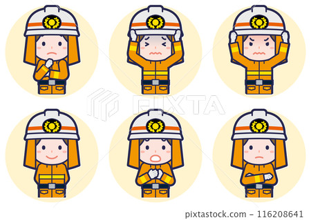 Female firefighter pose set_05 116208641