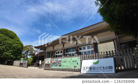 綠意盎然、天空晴朗的江戶東京建築庭園 116208806