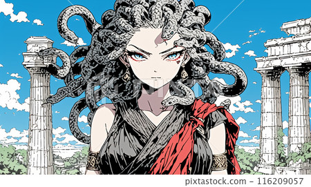 Medusa: A snake-headed monster from Greek mythology 116209057