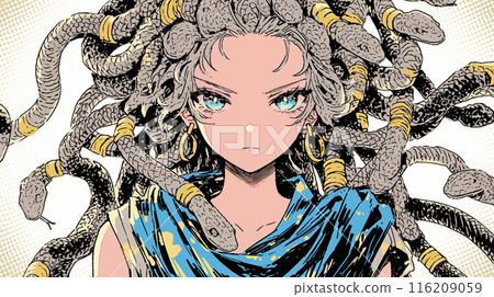 Medusa: A snake-headed monster from Greek mythology 116209059