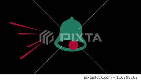 Image of lines around swinging bell against black background 116209162