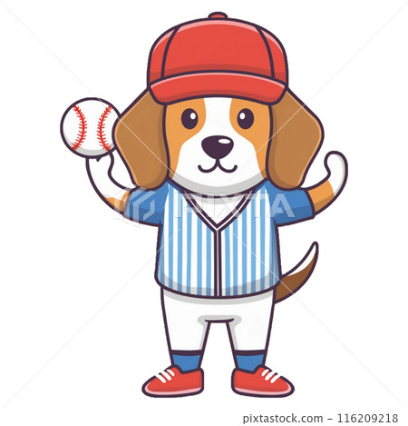 Beagle dog wearing a baseball uniform 3 / Material for flyers and posters Beagle dog wearing a baseball uniform 3 / Material for flyers and posters 116209218