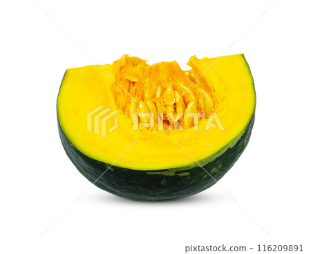 sliced pumpkin isolated on white background. sliced pumpkin isolated on white background. 116209891