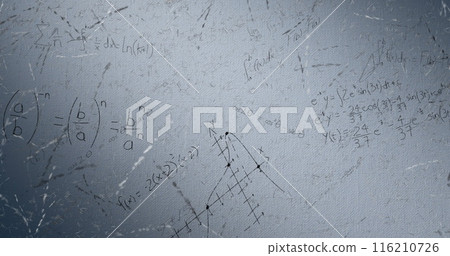 Image of mathematical data processing over grey background 116210726