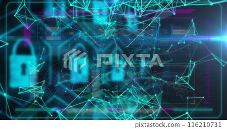 Image of data processing over security padlocks 116210731